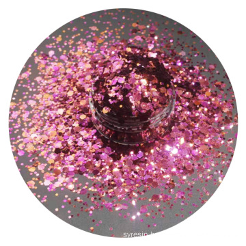 Laser Colorful Decals Hexagon Nail Glitter Flakes for Decoration Sparkles Manicure Tips
